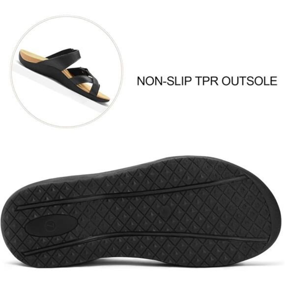 Women's Arch Support Slide Sandals Adjustable Orthopedic Flip Flops Walking Shoe - Picture 3 of 7